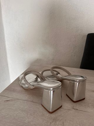 Tacones Plataforma Primark Plata