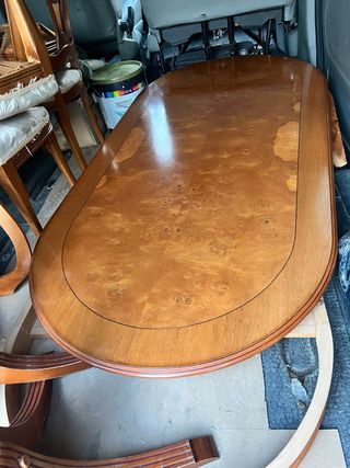 Mesa ovalada madera - maciza