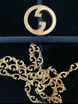 Bolso Gucci vintage negro y dorado