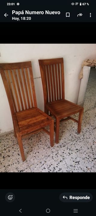 2 sillas madera maciza