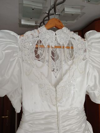 Vestido novia blanco encaje