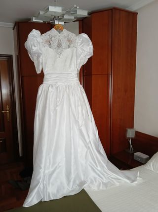 Vestido novia blanco encaje