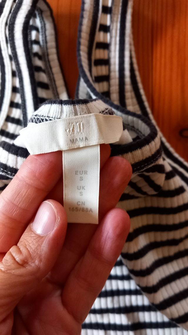 Vestido premamá rayas blanco-negro