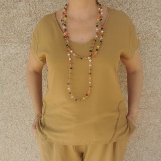 Blusa camel manga corta