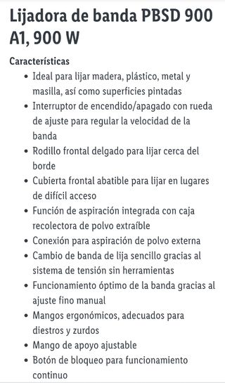 Lijadora banda Parkside 900W