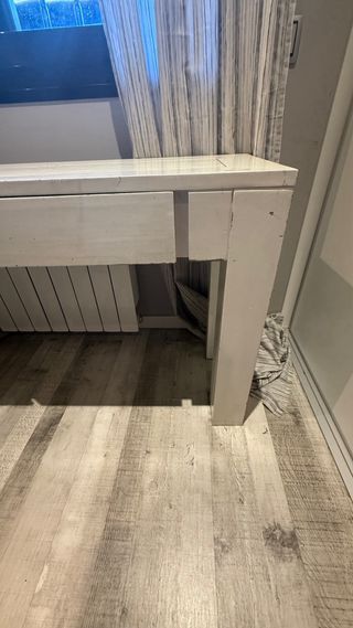 Escritorio blanco madera - 2 cajones