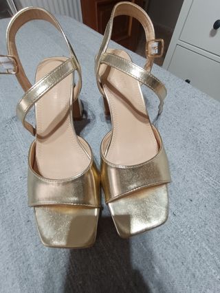 Sandalias doradas mujer - talla 39