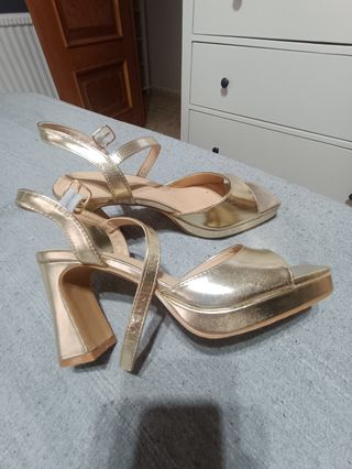 Sandalias doradas mujer - talla 39