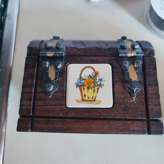 Cofre madera vintage - Decorativo