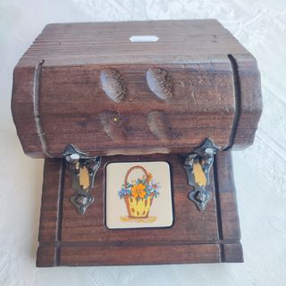 Cofre madera vintage - Decorativo
