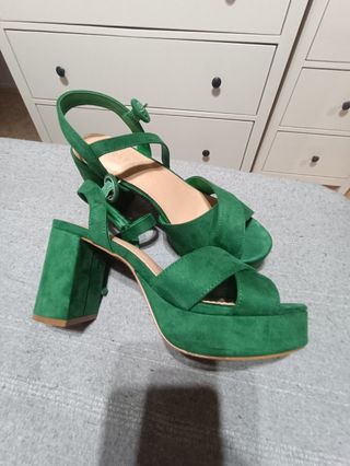 Sandalias ante verdes - talla 39