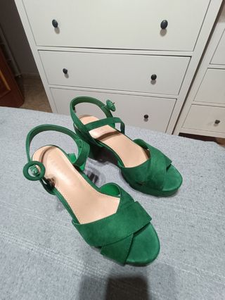 Sandalias ante verdes - talla 39
