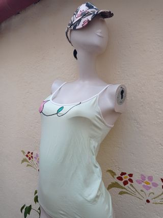 Camiseta tirantes flores - Verde