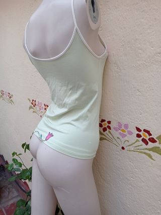 Camiseta tirantes flores - Verde