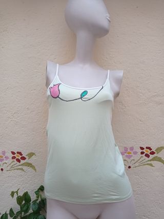 Camiseta tirantes flores - Verde