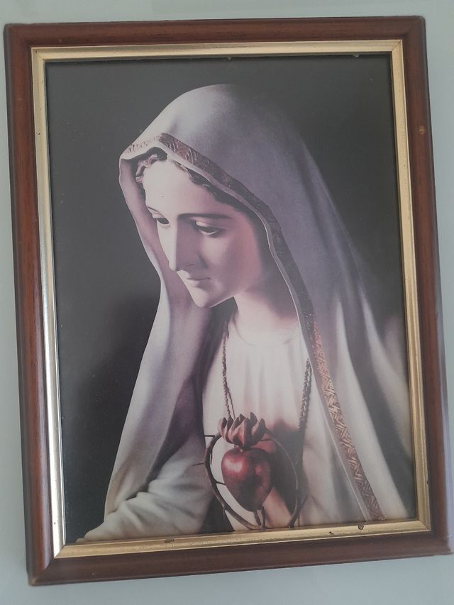 Cuadro Virgen con Corazón