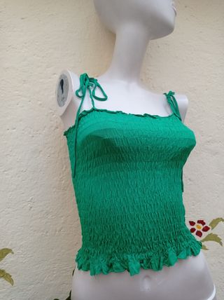 Top corto verde - Tirantes