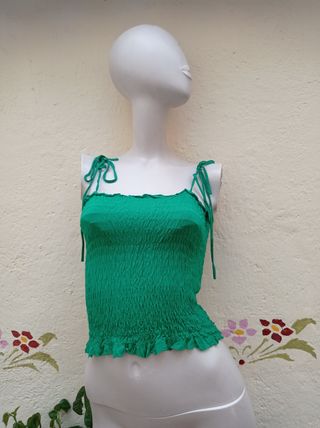 Top corto verde - Tirantes