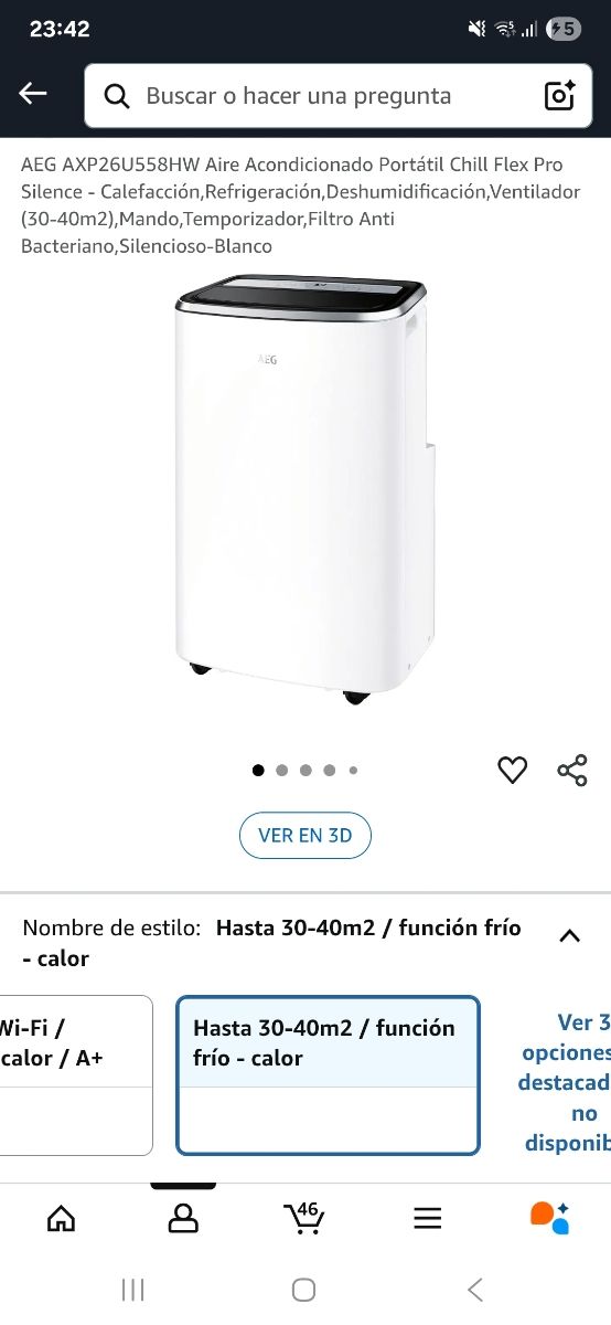 AEG - Aire acondicionado/Pingüino portátil 30-40m2