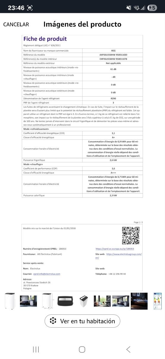 AEG - Aire acondicionado/Pingüino portátil 30-40m2