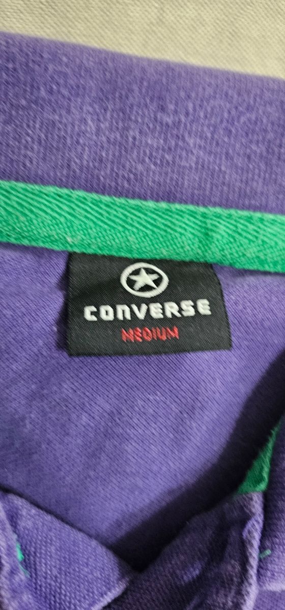 Polo Converse Uomo Viola Tg.M cotone con Stella