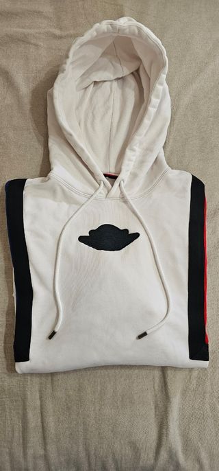Felpa Jordan Hoodie Bianca Color Block Rossa Blu L