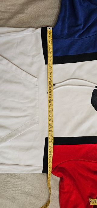 Felpa Jordan Hoodie Bianca Color Block Rossa Blu L