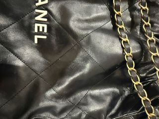 Bolso - Saco Negro con Cadena Dorada