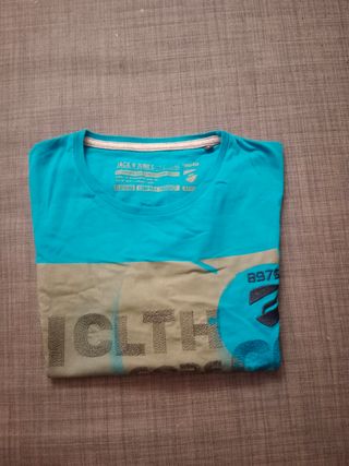 Camiseta Jack & Jones azul turquesa