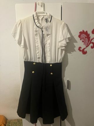Vestido blanco&negro - talla S