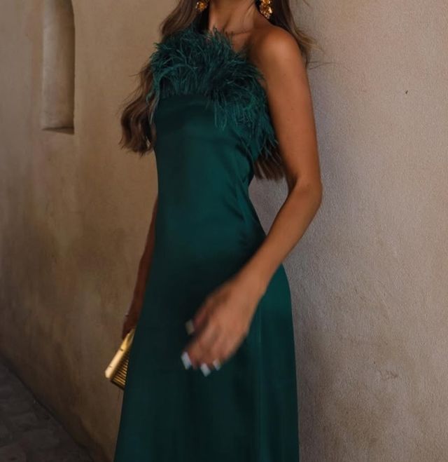bottle green dress zara Party Evening Party Dresses BNWT ZARA SATIN MIDI Depop zara green dress mini