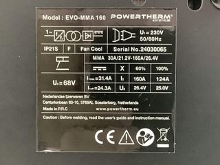 soldador powertherm evo-mma 160/200