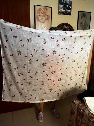 Cortinas de lino con fresas