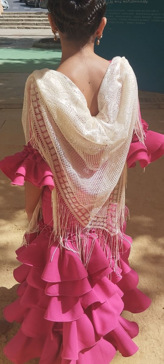 Vestido Flamenca niña rosa Talla 8-10