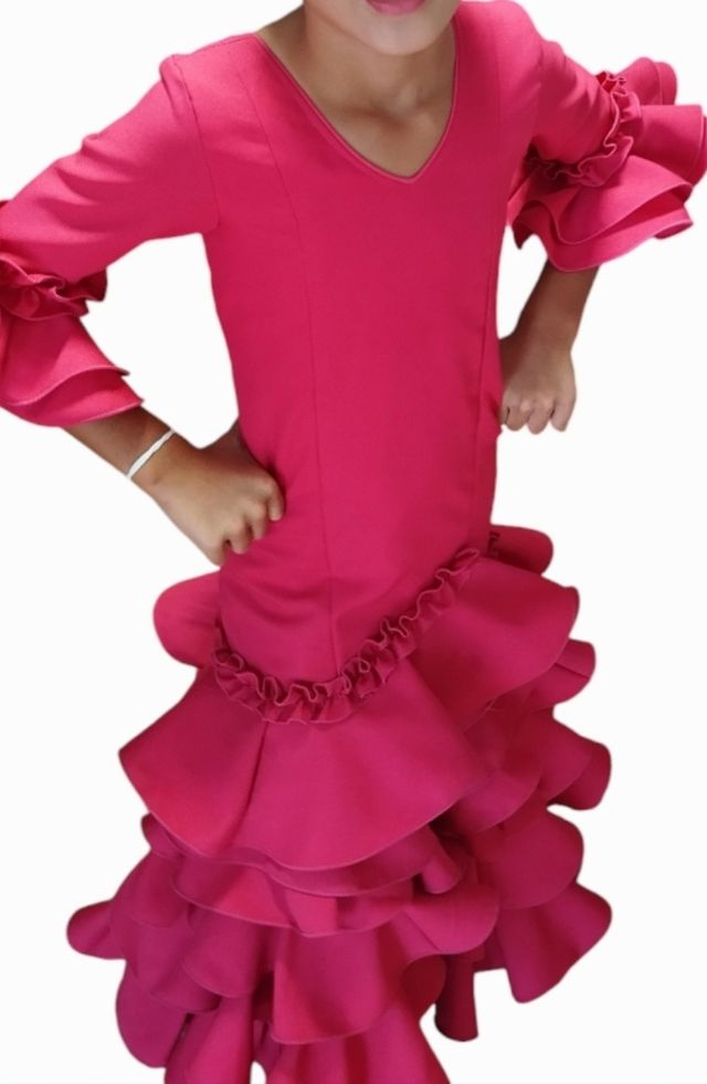 Vestido Flamenca niña rosa Talla 8-10