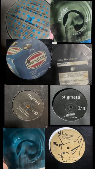 LOTE 100 discos vinilo, techno real, 1995 en adela