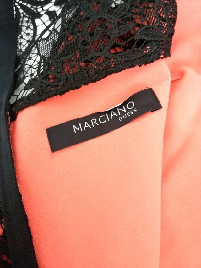 Abito Marciano Guess pizzo nero corallo XS