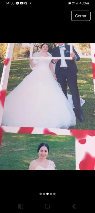 Vestido novia blanco falta evarlo a la tintorería.