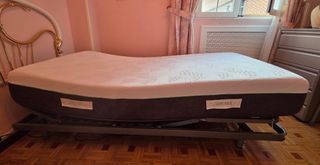 Cama articulada con colchón 90x190 - Gris plata