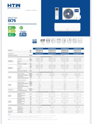 Aire acondicionado HTW IX75 - 1x1 bomba de calor