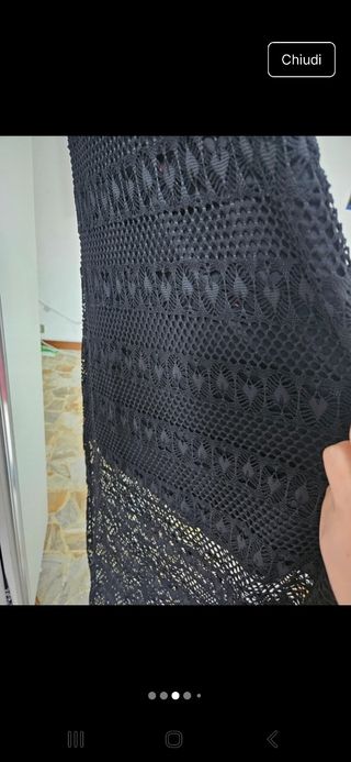 Vestito lungo nero in pizzo