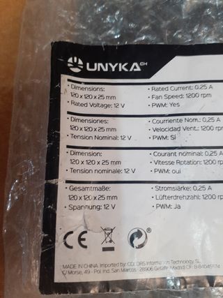 Ventole PC nuove Unika