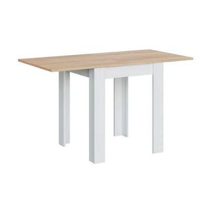 Mesa extensible blanca y beige 67 a 134x67cm