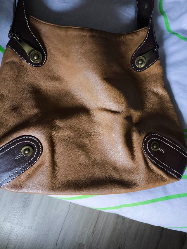 Bolso Petusco piel beige-marrón