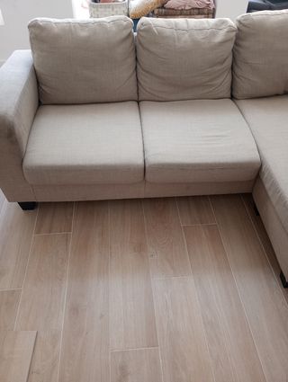 Sofá chaise longue beige
