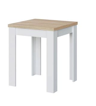 Mesa extensible blanca y beige 67 a 134x67cm