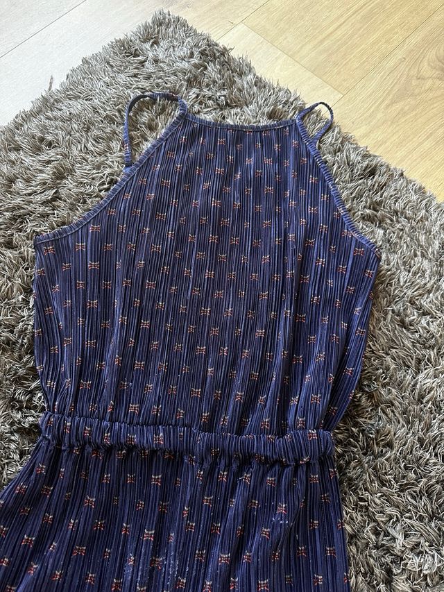 Mono plisado azul marino