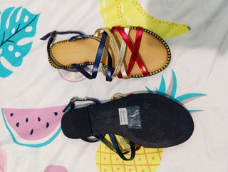 Sandalias planas Tommy Hilfiger multicolor de piel