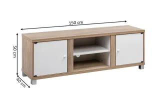 Mueble TV blanco-madera