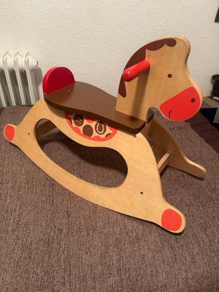 Caballito balancín madera infantil
